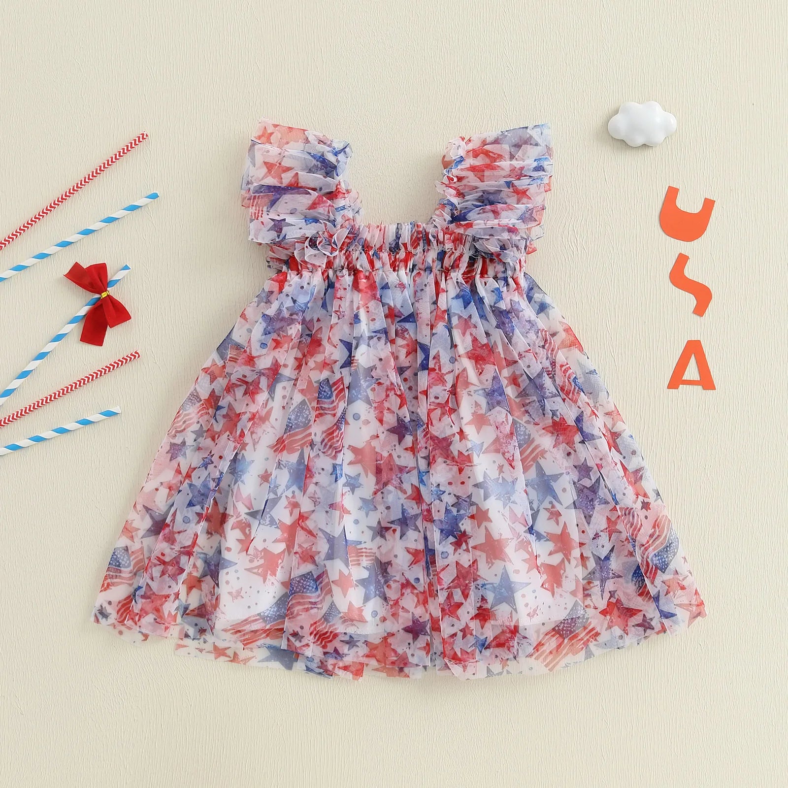 AMERICA Tulle Ruffle Dress