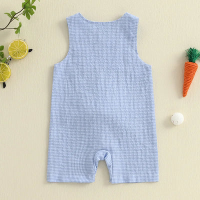 BUNNY Checkered Blue Romper