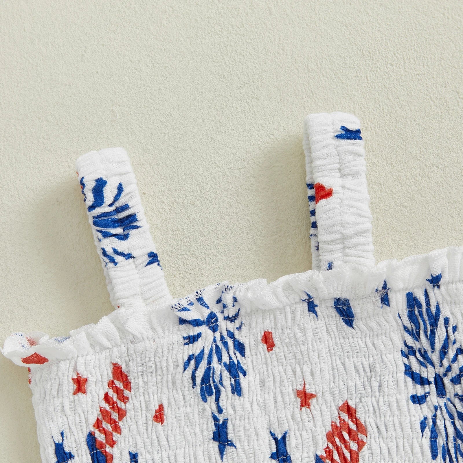 AMERICA Smocked Romper with Headband