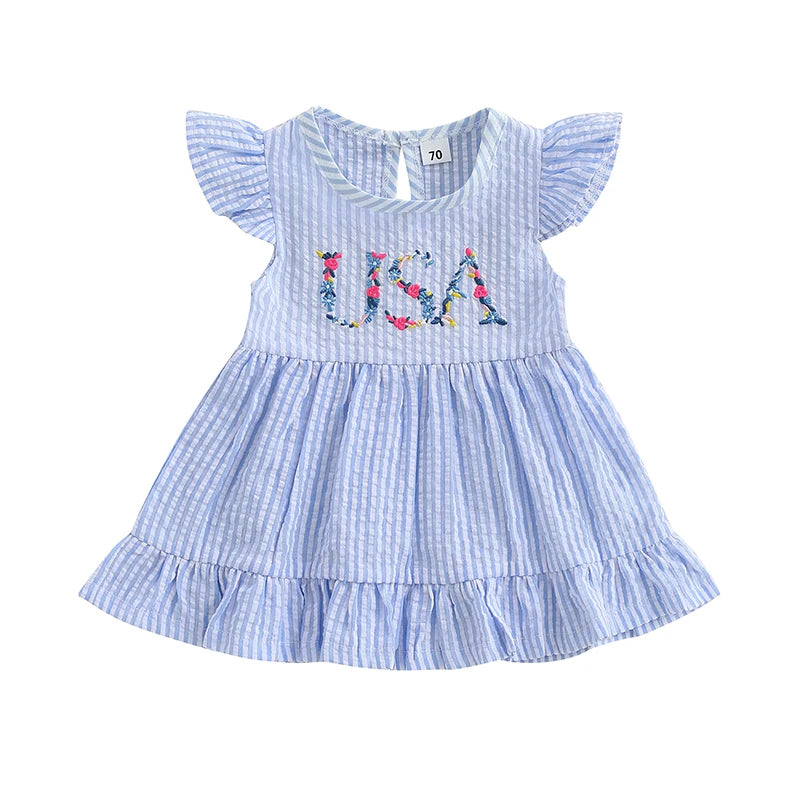USA Floral Ruffle Dress