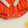 FOOTBALL Orange Bowtie Romper