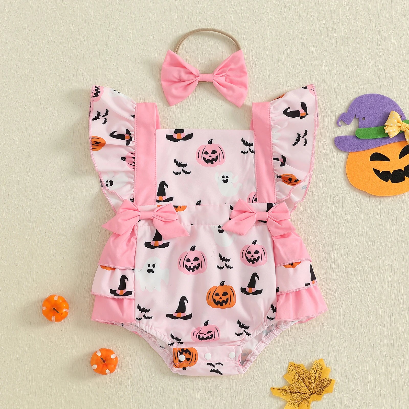 HAPPY LITTLE PUMPKIN Bowtie Romper