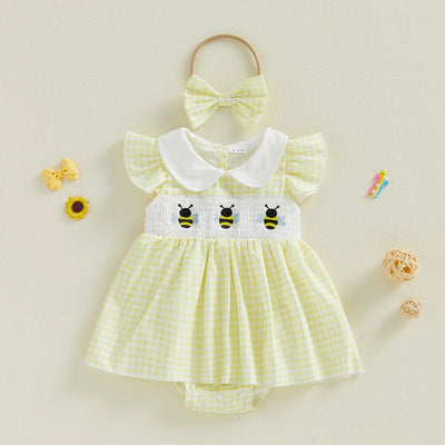 BEES Checkered Romper Dress