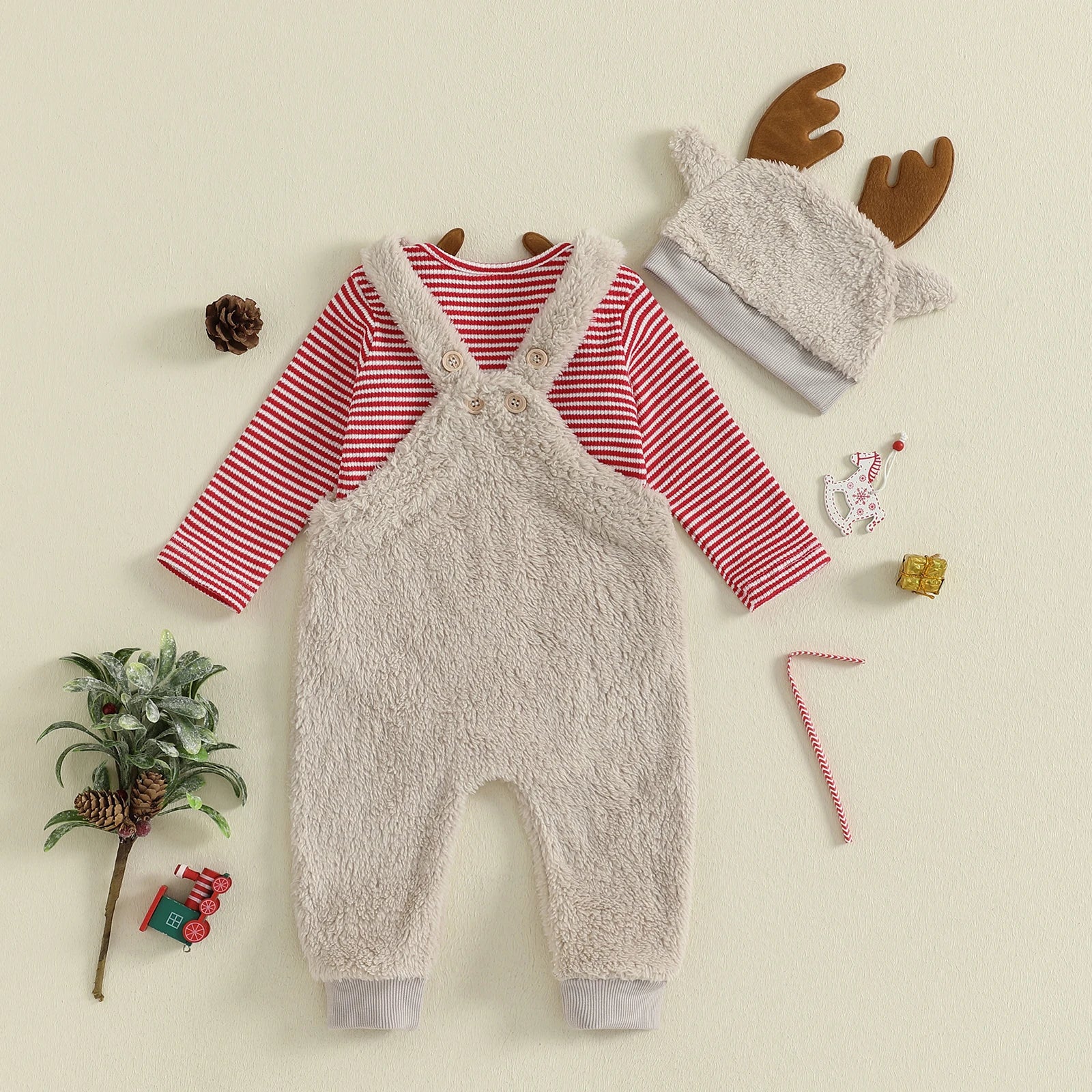 RUDOLPH Plush Overalls