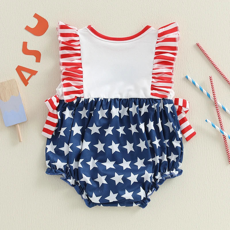 USA Ruffle Bowtie Romper