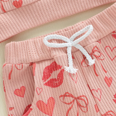 HEARTS & KISSES Waffle Knit Outfit