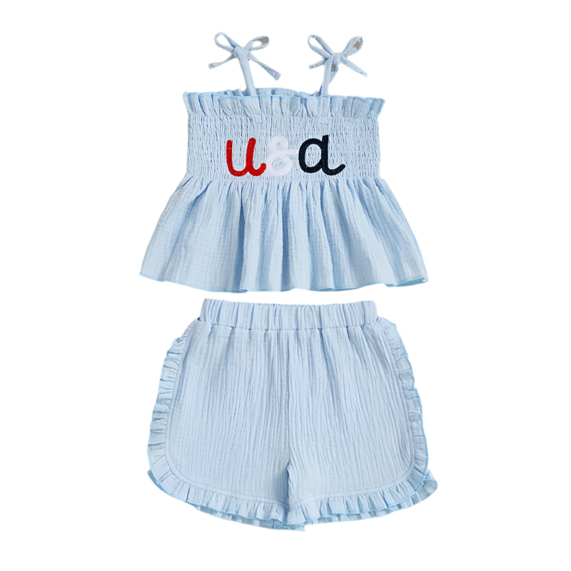 USA Smocked Summer Outfit