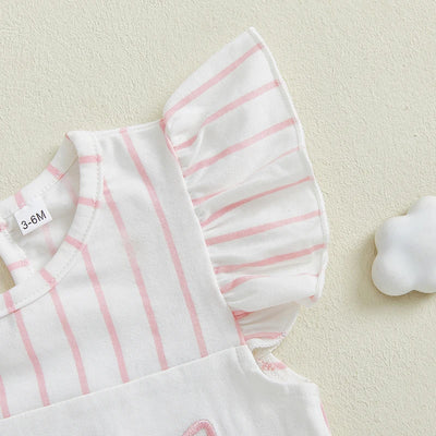 BOWTIES Striped Ruffle Romper