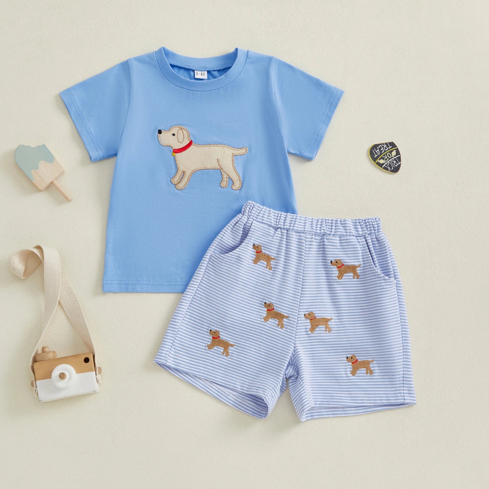 WOOF WOOF Striped Outfit