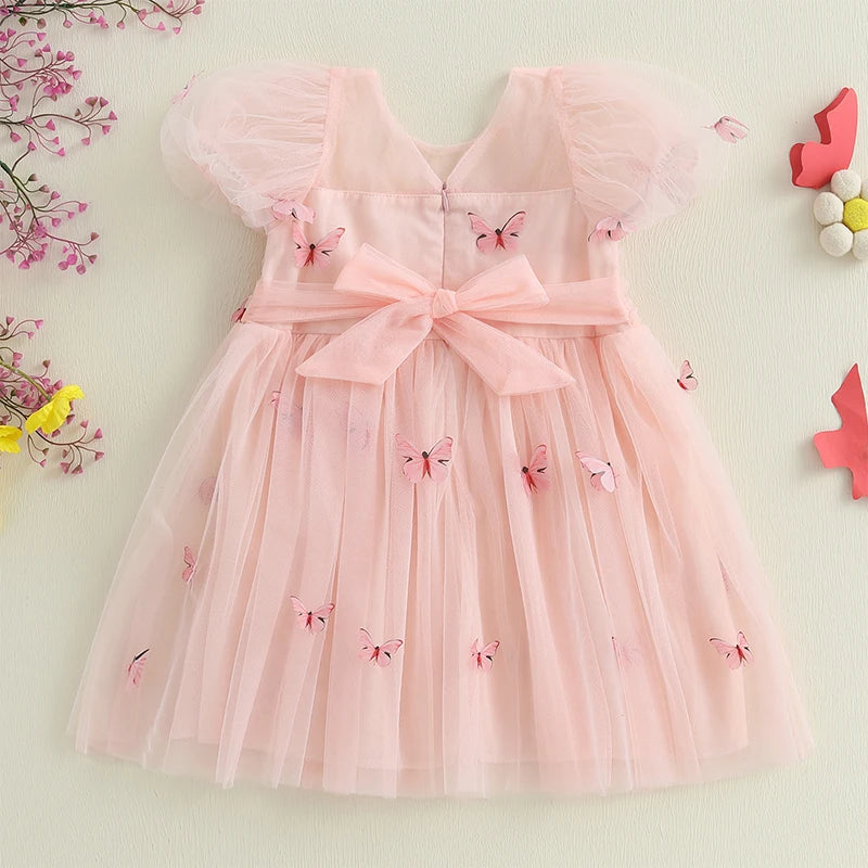 BUTTERFLY Tulle Puff Sleeve Dress