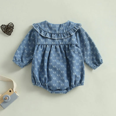 BOWTIES Denim Collar Romper