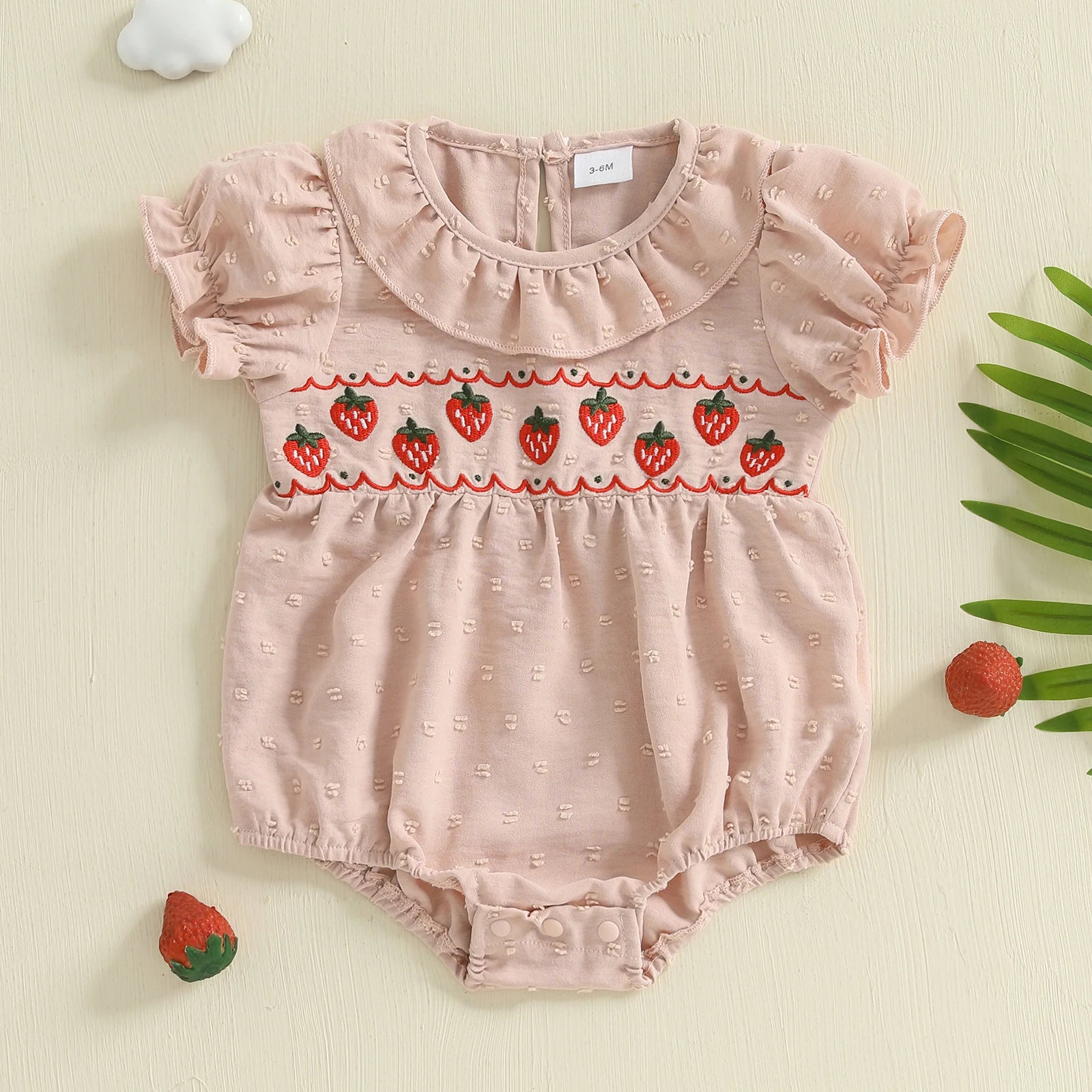 STRAWBERRIES Embroidered Romper