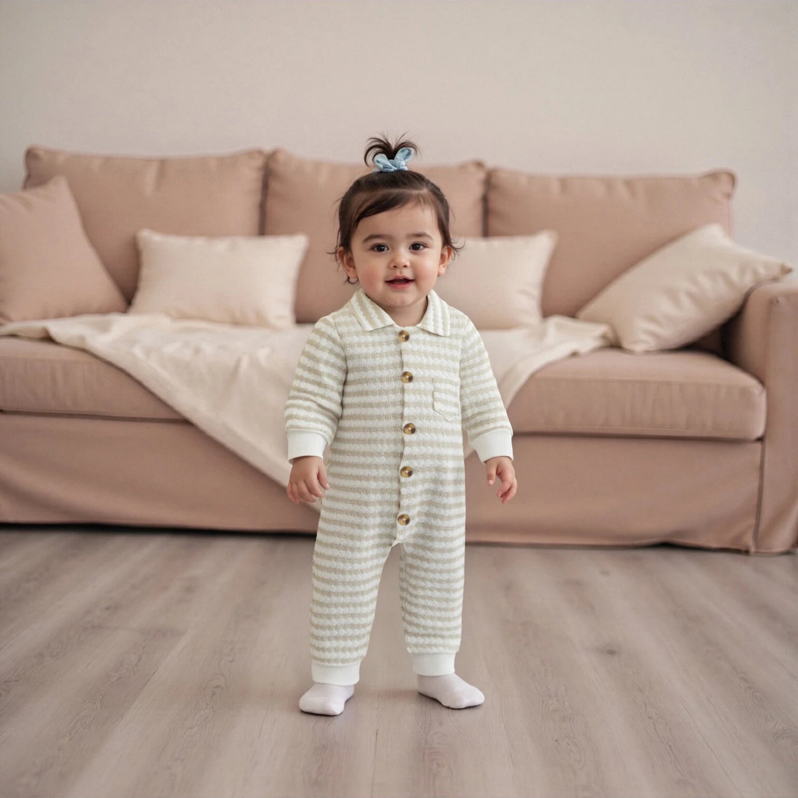 JASPER Striped Collar Jumpsuit