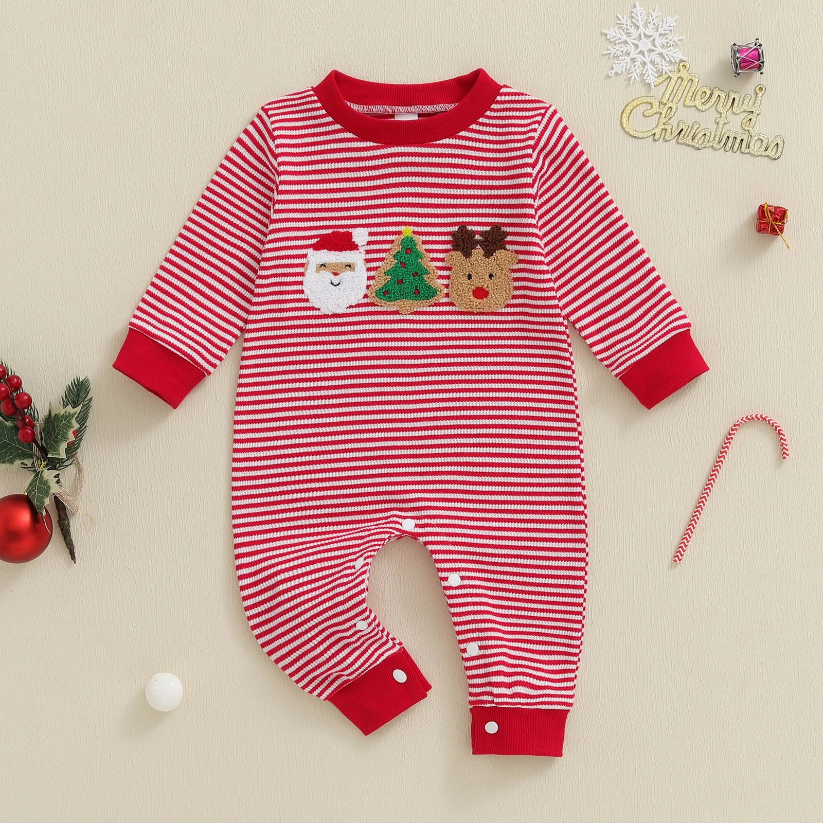 SANTA & RUDOLPH Striped Jumpsuit