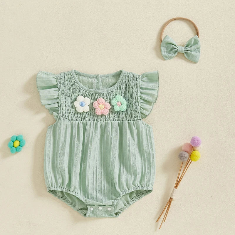 FLOWERS Smocked Romper