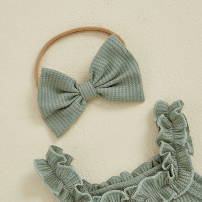 FLOWERS Ruffle Waffle Knit Outfit