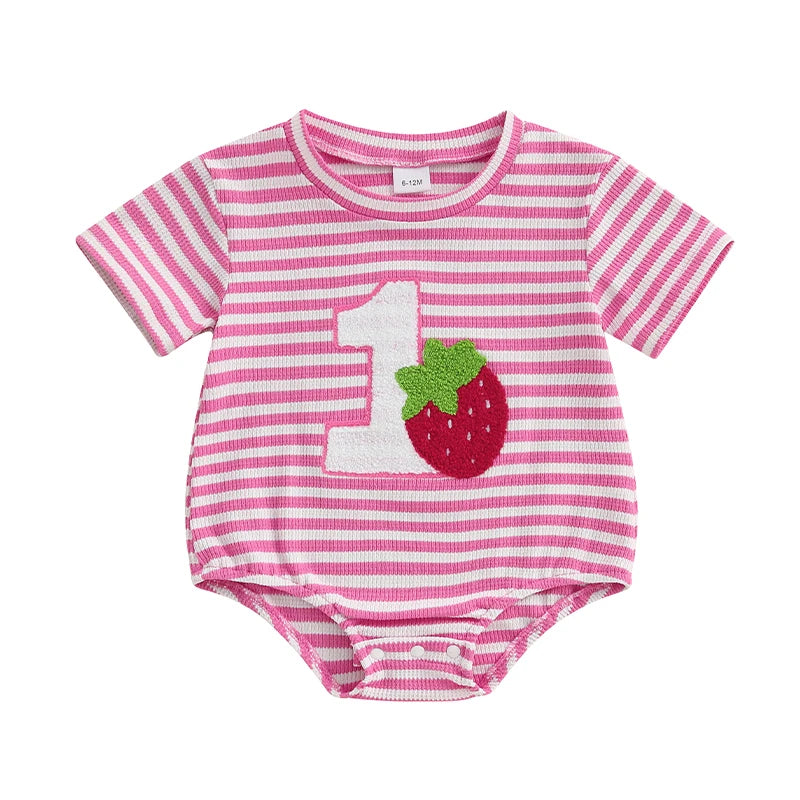 ONE Strawberry Striped T-Shirt Onesie