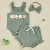 FLOWERS Ruffle Waffle Knit Outfit