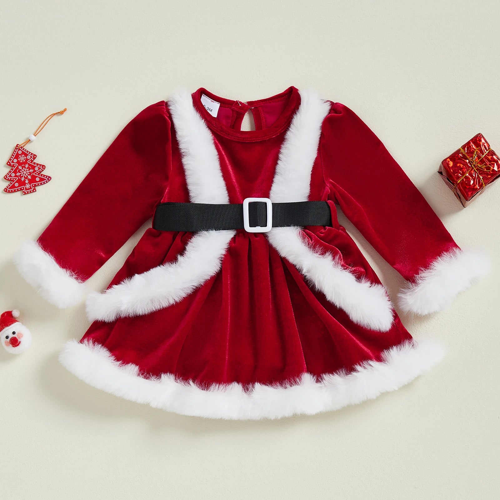 MISS SANTA Velvet Romper Dress