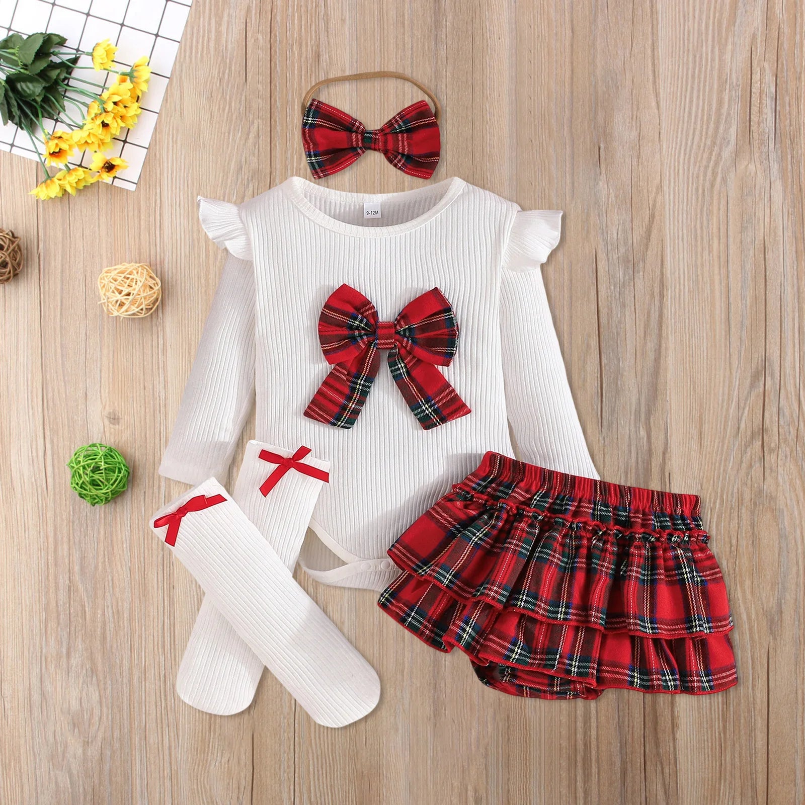 GENEVIEVE Plaid Ruffle Outfit