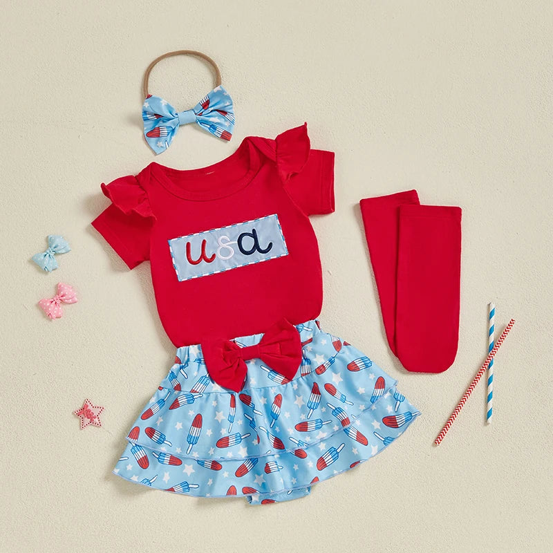 USA Popsicles Ruffle Outfit