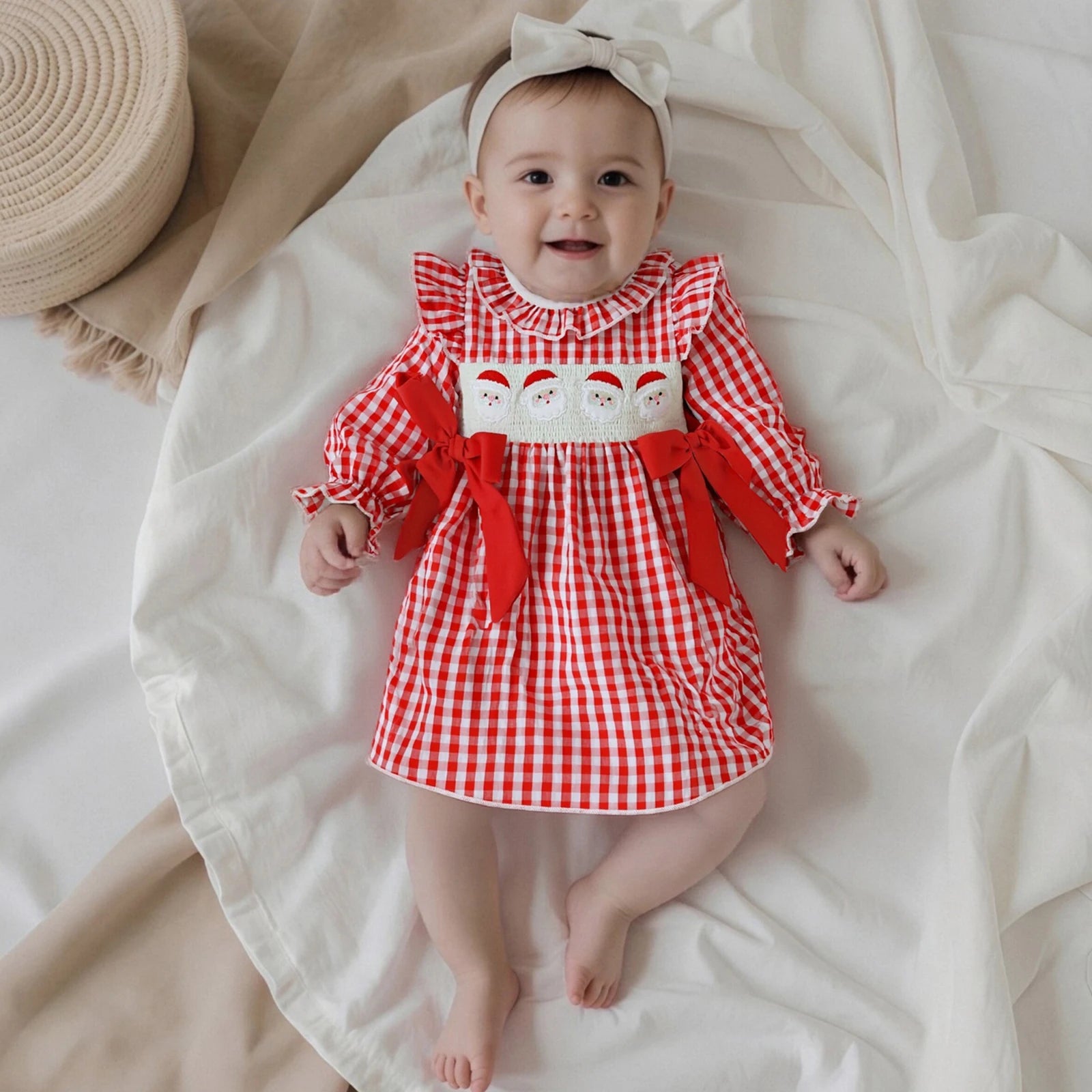 SANTA Plaid Bowtie Dress