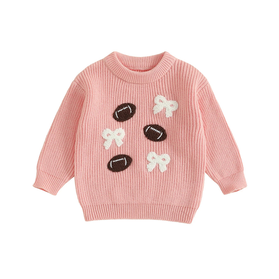 FOOTBALLS & BOWS Knitted Sweater