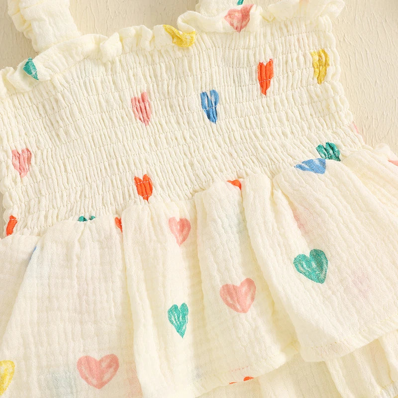 HEARTS Smocked Ruffle Romper