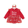 MY FIRST CHRISTMAS Snowflake Tulle Romper Dress
