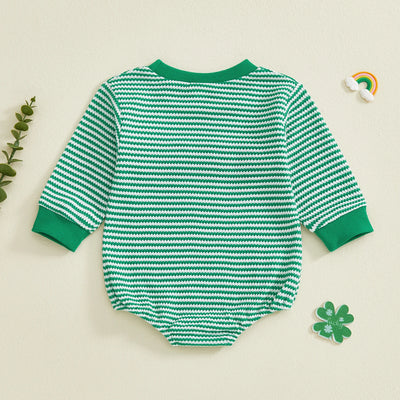 CLOVER Waffle Knit Long-Sleeve Romper