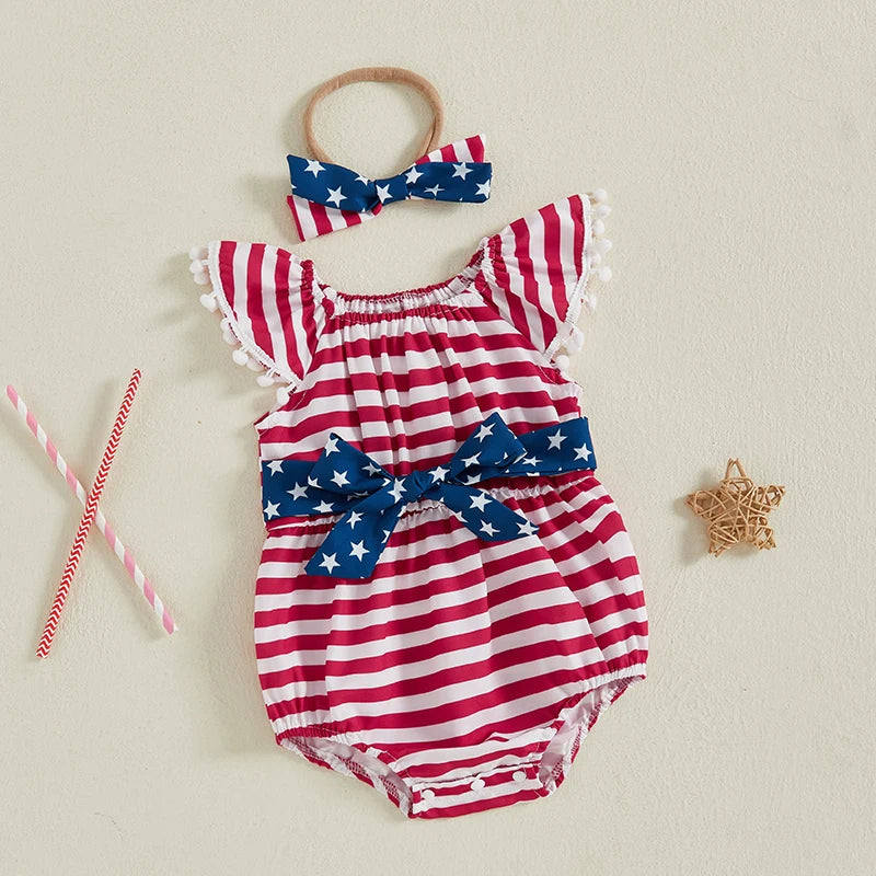 STARS & STRIPES Tassel Romper