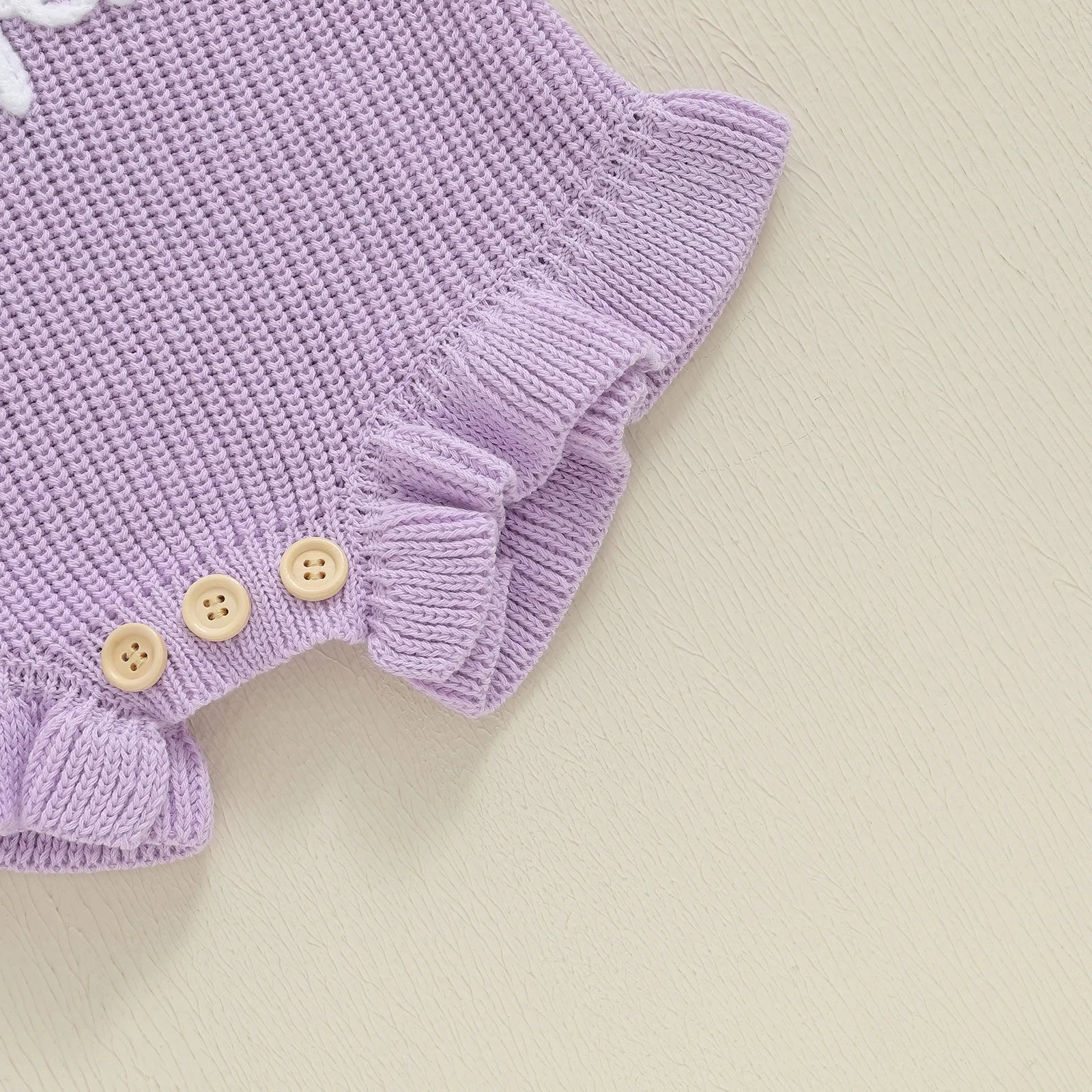 LITTLE SISTER Knitted Ruffle Romper