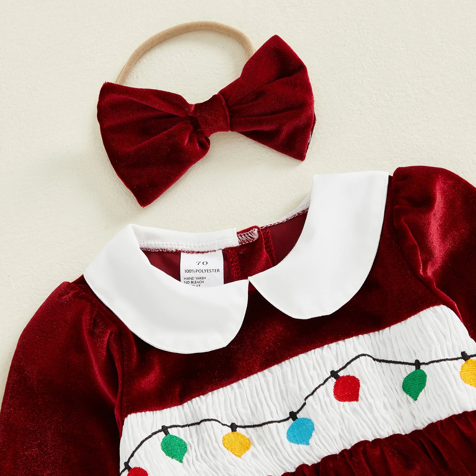 CHRISTMAS LIGHTS Velvet Romper