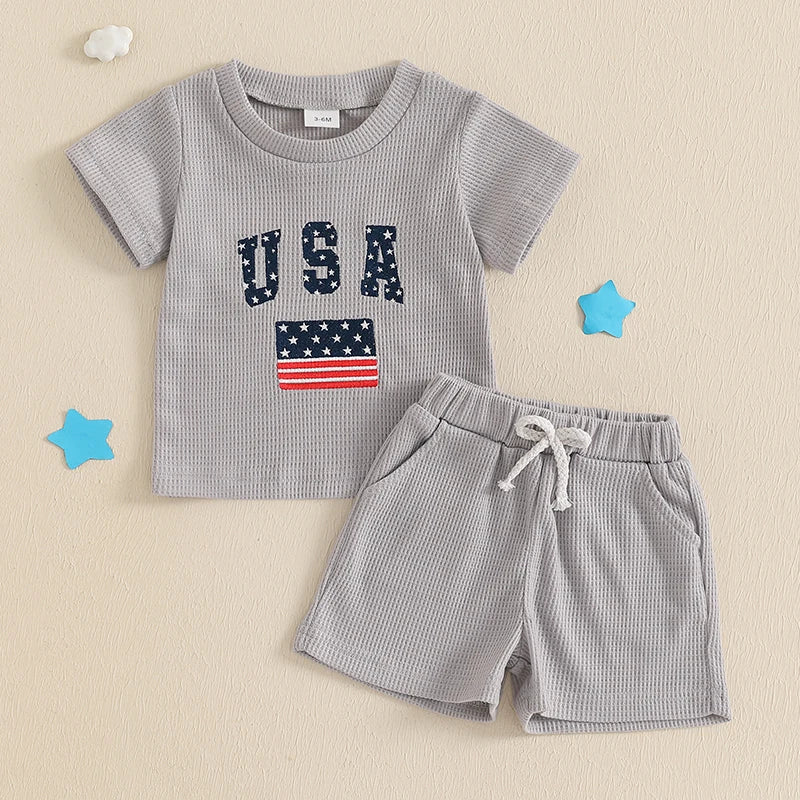 USA Gray Waffle Knit Outfit