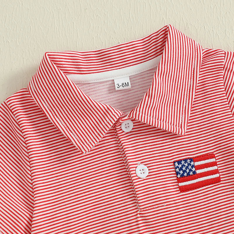 USA Red Striped Summer Jumpsuit