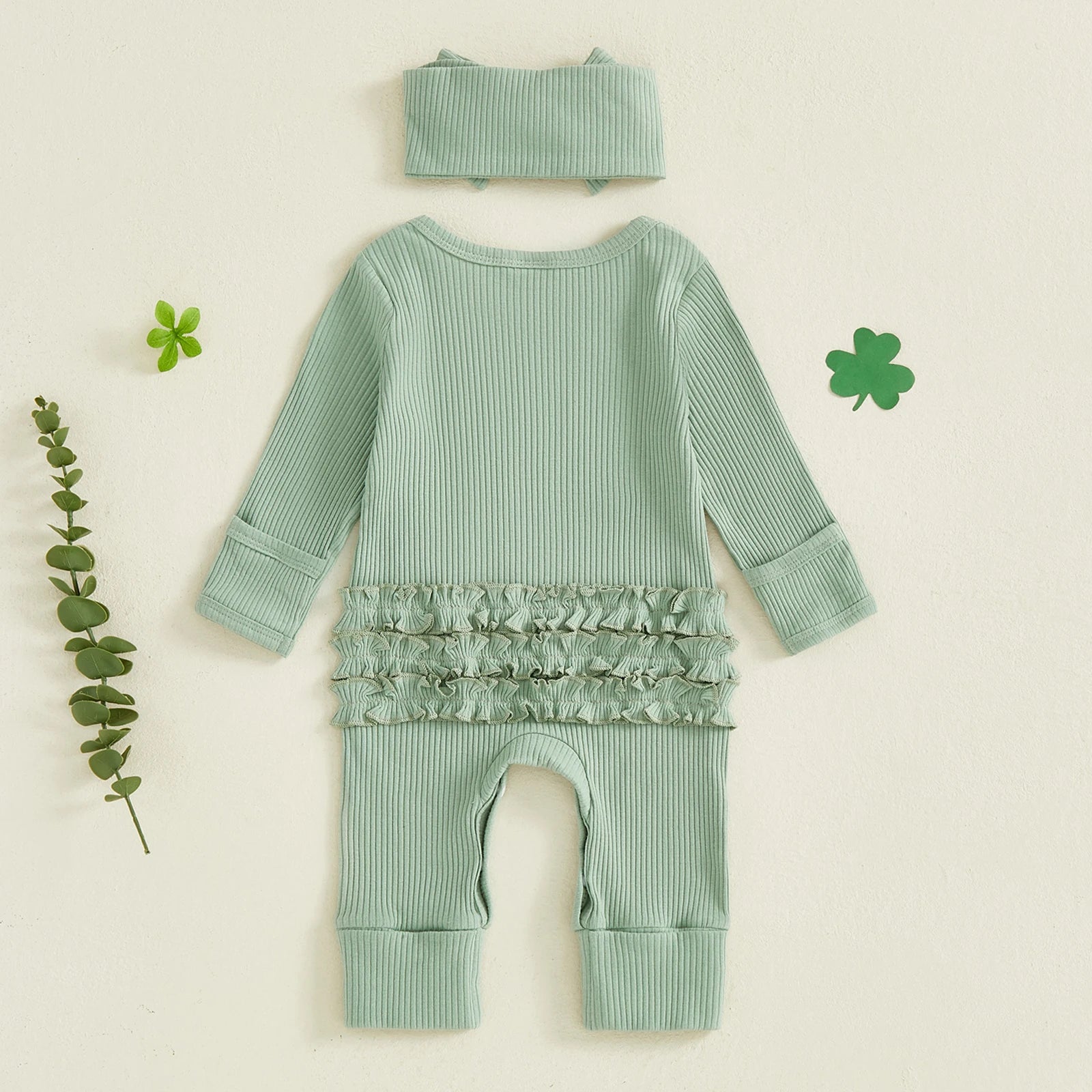 MY FIRST ST. PATRICK'S DAY Ruffle Jumpsuit