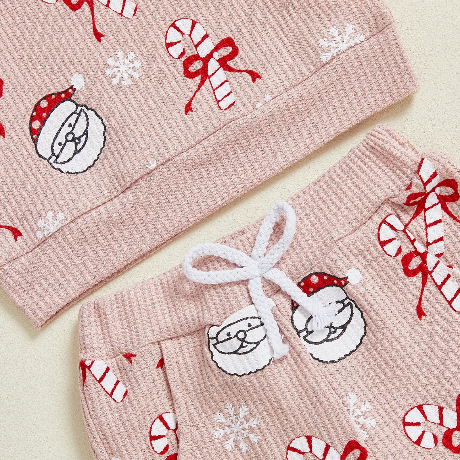 SANTA & CANDY CANE Waffle Knit Outfit