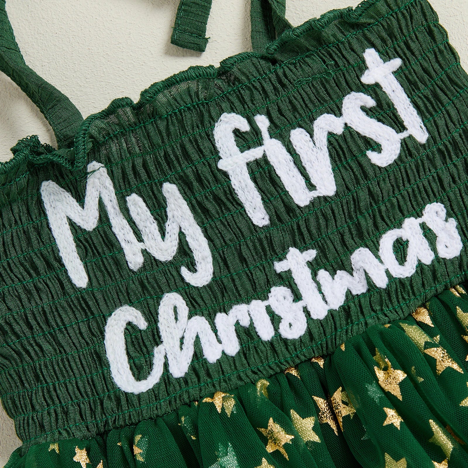MY FIRST CHRISTMAS Sparkling Romper Dress