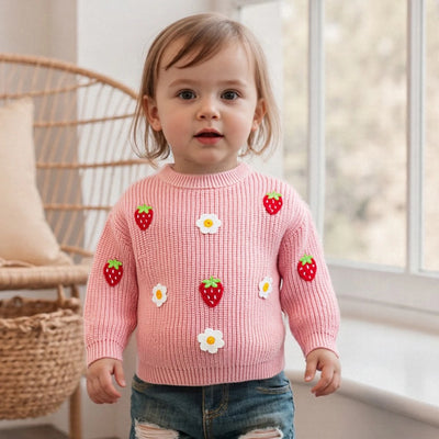 STRAWBERRIES & DAISIES Knitted Sweater