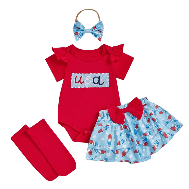 USA Popsicles Ruffle Outfit
