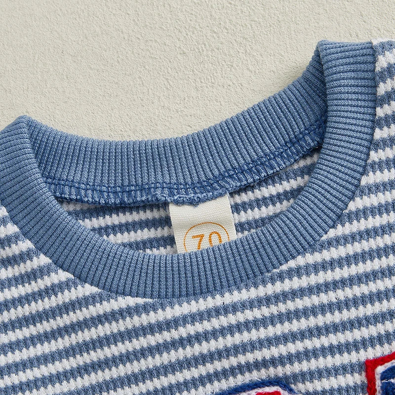 USA Striped Waffle Knit Outfit