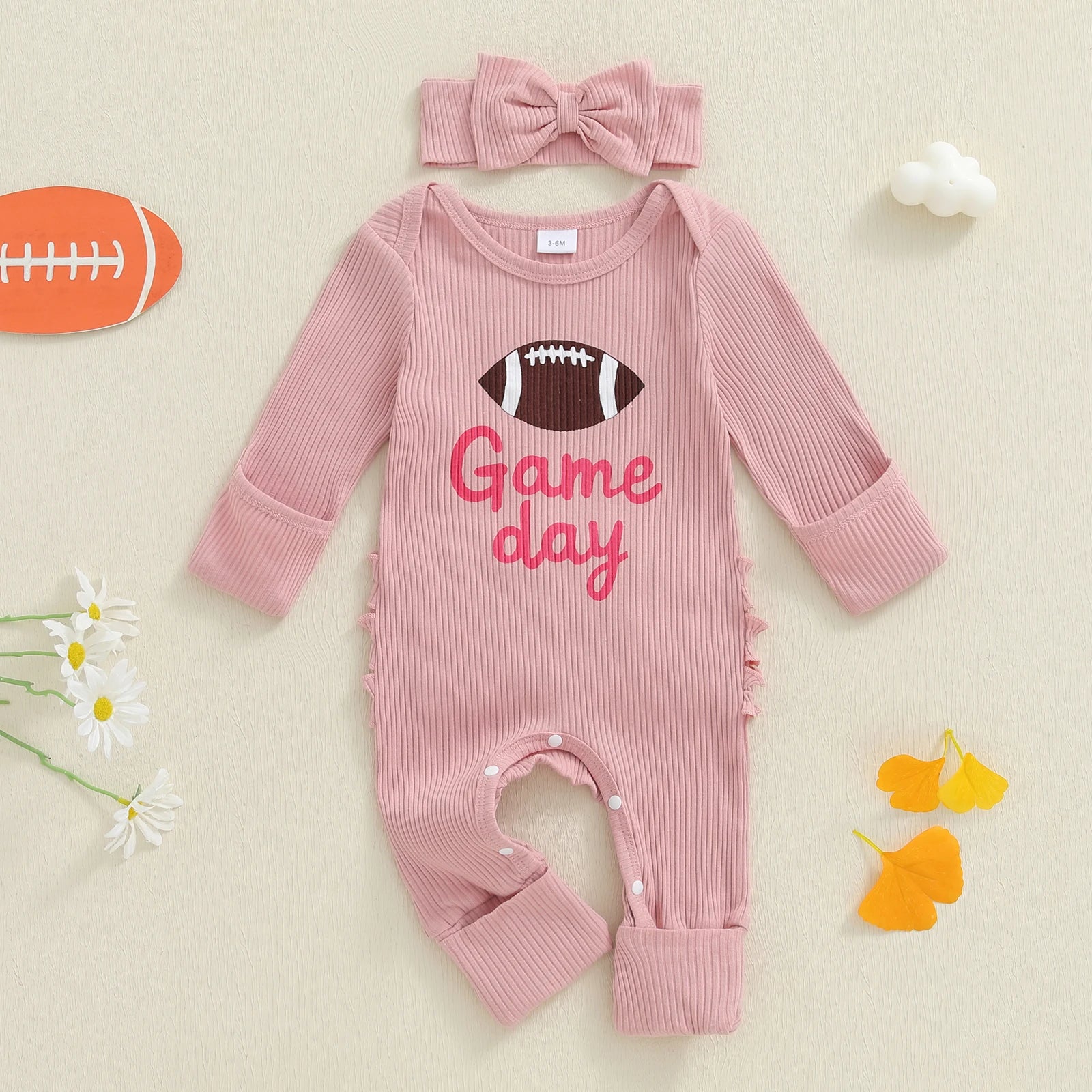 GAME DAY Pink Ruffle Jumpsuit