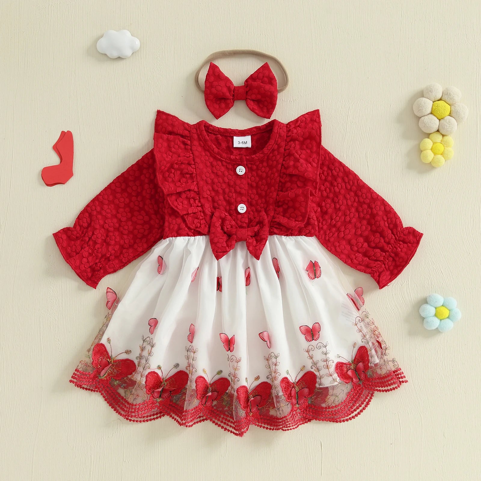 BUTTERFLIES Red Dress