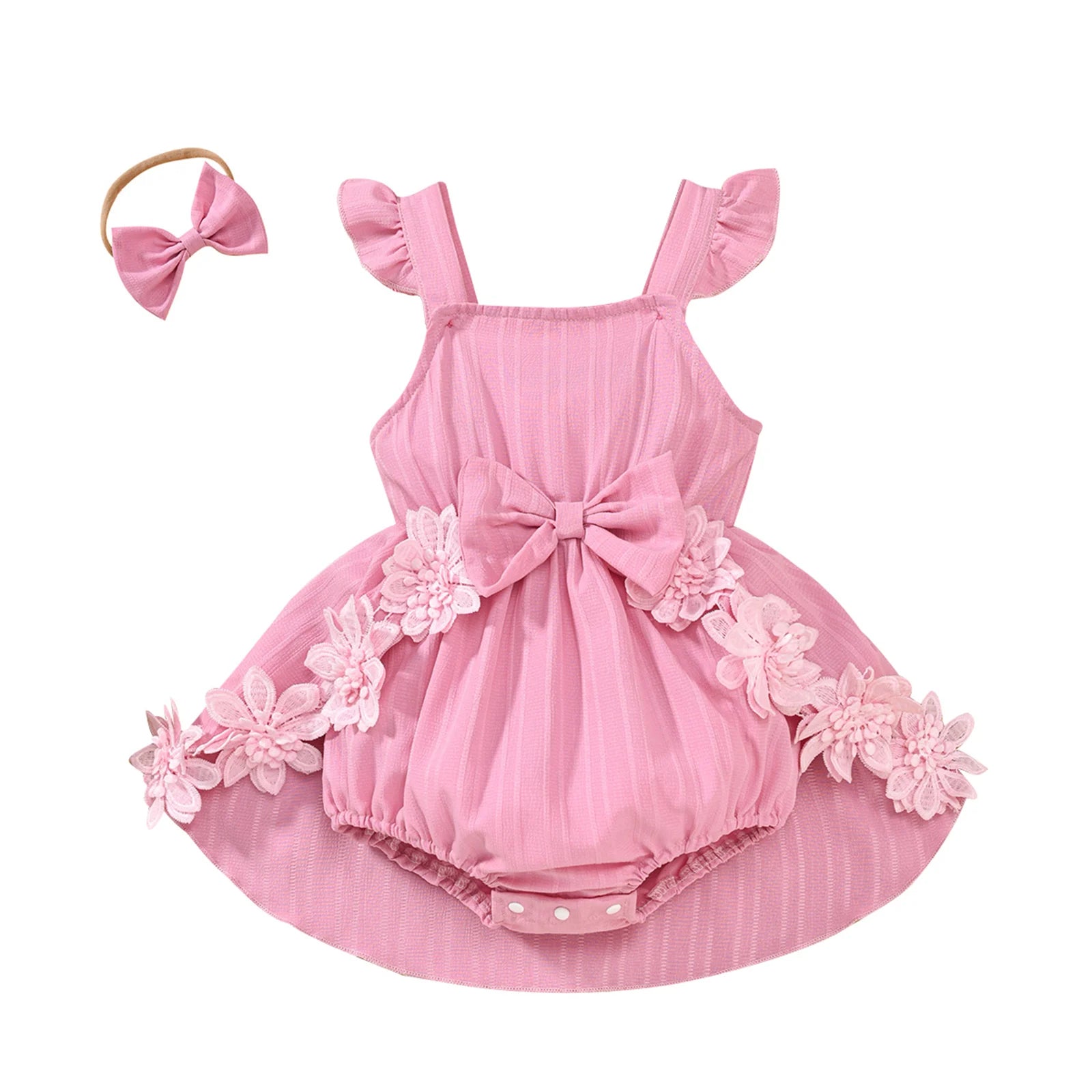 PRETTY IN PINK Floral Overskirt Romper