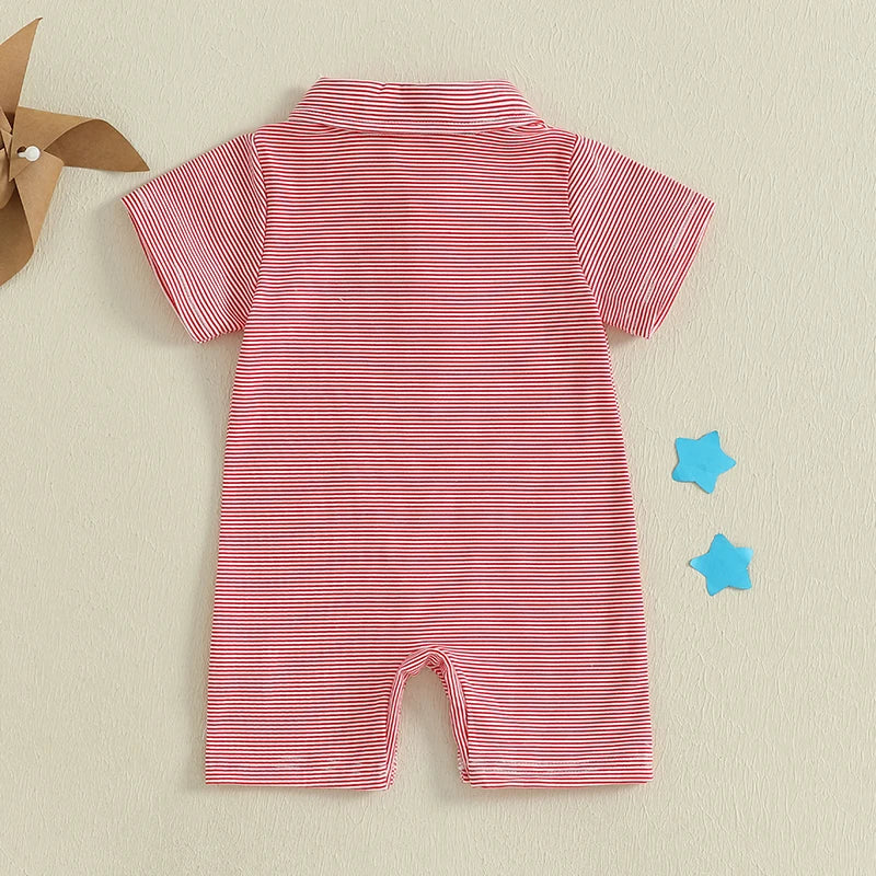 USA Red Striped Summer Jumpsuit