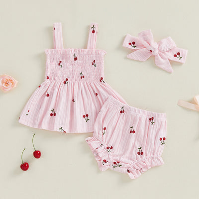 SWEET CHERRY Smocked Summer Outfit
