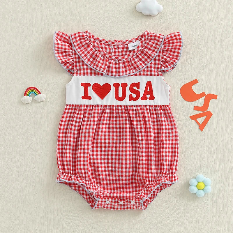 I LOVE USA Ruffle Romper