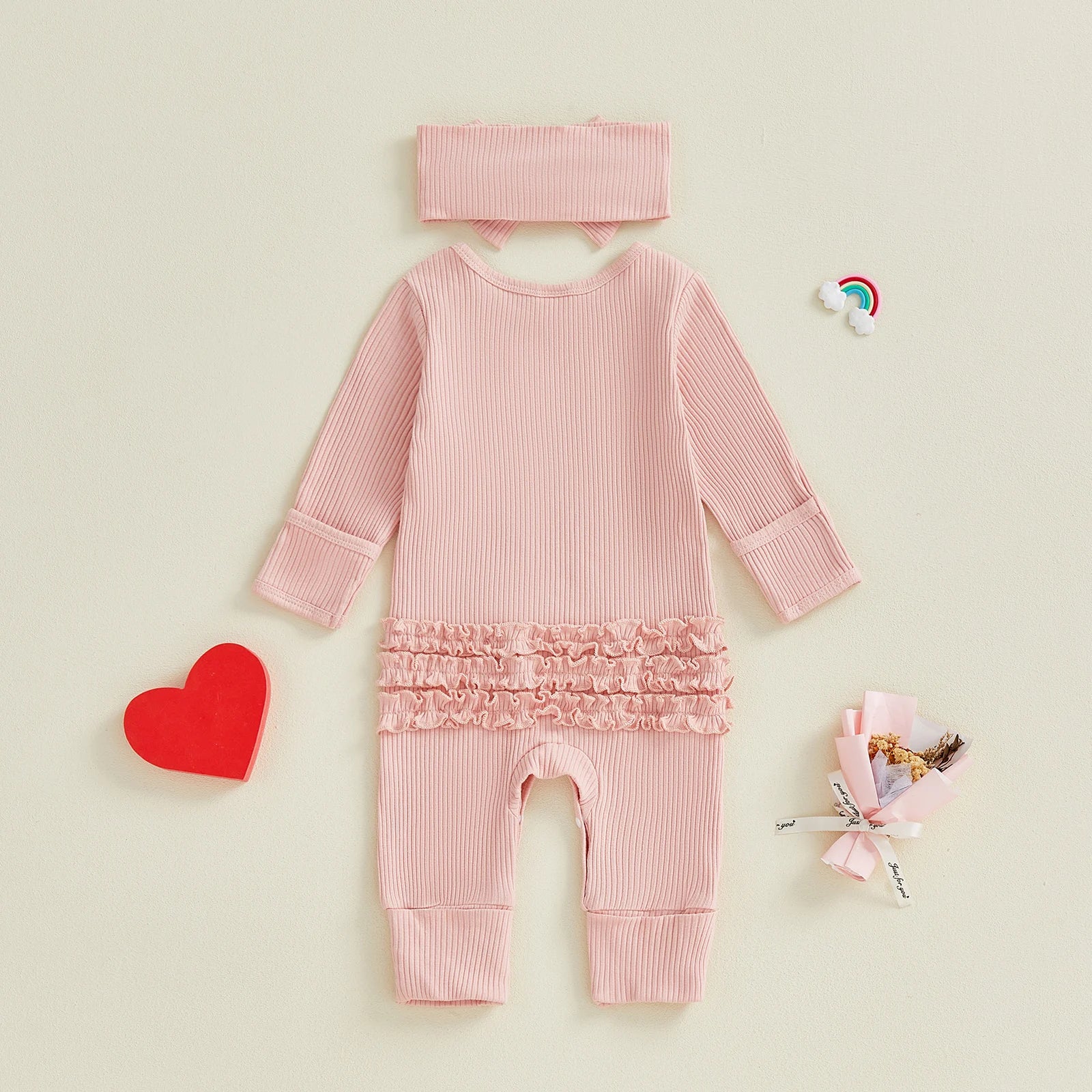 MY 1ST VALENTINE'S DAY Ruffle Jumpsuit