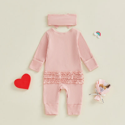 MY 1ST VALENTINE'S DAY Ruffle Jumpsuit