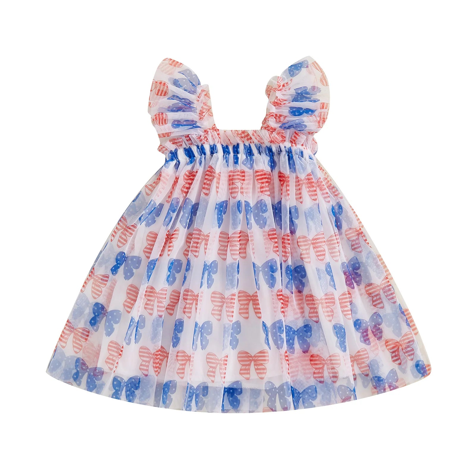 RED, WHITE & BLUE Bowtie Tulle Dress